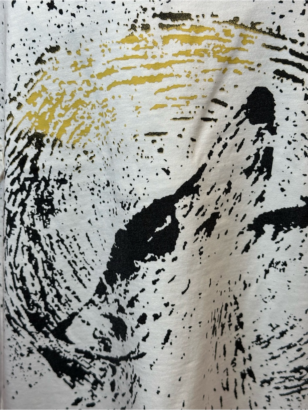BLUE VELVET White Graphic Splatter T-Shirt Dress with ABSTRACT WOLF Print - Picture 2 of 12